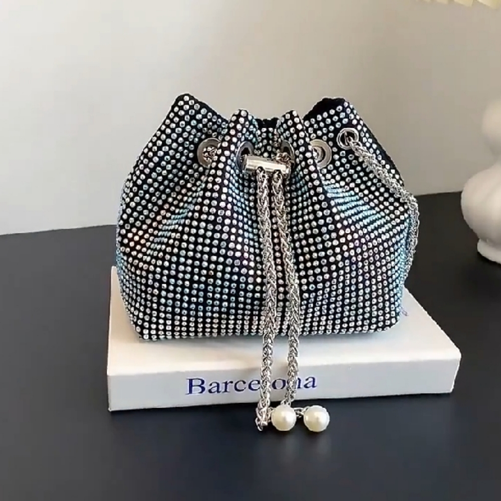 Stylish Black and Silver Crossbody Bag